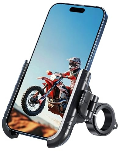 Thlevel Bike Phone Mount Holder No Block Camera Motorcycle Cell Phone Holder Quick Lock 360° Rotate for iPhone 16 Pro Max for Samsung S25 Ultra 5.4''-7.2'' Smartphone