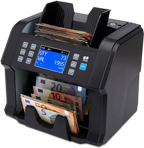 ZZap NC50 Contadora de Billetes y Detector de Falsificaciones - Contadora de Valor para Denominaciones Mixtas - Máquina de Efectivo