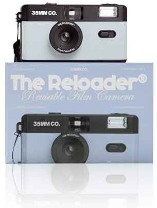 The Reloader 35 mm återanvändbar filmkamera med blixtar, kompatibel med alla 35 mm filmer, analog punkt och fotografering med manuell förskott och spånning, perfekt för resor, nybörjare och