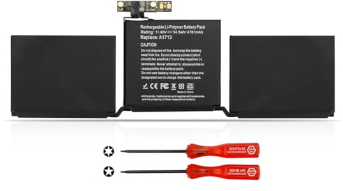 A1713 A2171 Batteri för Mac-Book Pro 13 A1708(Late 2016 Mid 2017) A1708 | A2159 (Touch Bar 2019) A2289 (Touch/2020) A2338(M1 2020/M2 2022) EMC 3164 2978 3301 3456 3578 MacBookPro15,4 MacBookPro16,3