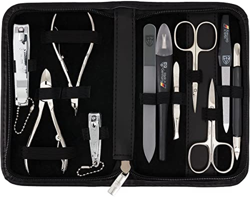 3 Swords Germany – Manicure Pedicure kit Set with Genuine Leather case - Made in Solingen/Germany