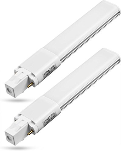 Amazing power 2-Pack 6W LED GX23 PL Lamp GX23d 2-Pin Base 13W CFL/Compact Fluorescent Lamp Replacement 120V Single Tube LED PL Horizontal Recessed Bulbs (Remove/Bypass the Ballast) (Daylight)