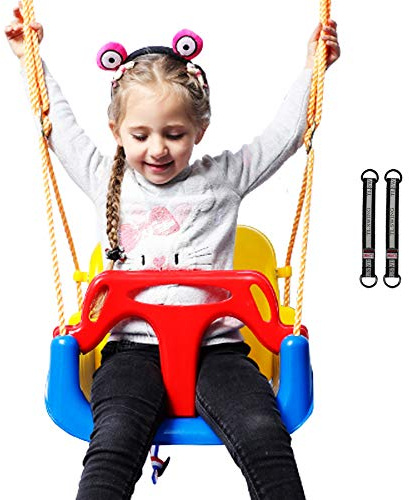 RedSwing 3-in-1 Baby Swing Seat, Toddler Swing, Anti-Flip Snug & Secure Detachable Infants to Teens Kids Swing Seat for Outside Playground, Blue