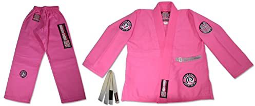 ROLL HARD Kids Brazilian Jiu Jitsu Kimonos Pink (M2)