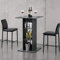 [en.casa] Bartisch 'Visby' Quadratisch 110x70x70cm Bistrotisch mit 3 Regalfächern Stehtisch Bartheke Tresentisch Dunkelgrau