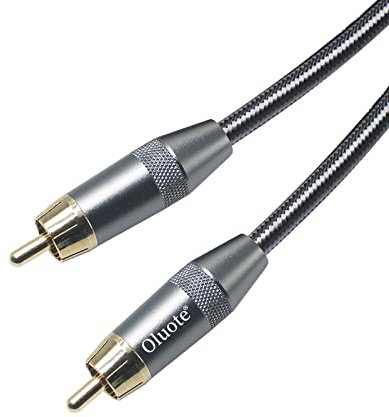 Oluote Câble Audio RCA Pour Caisson de Basses, Câble Audio Numérique Coaxial RCA Mâle Pour Home Cinéma, HDTV, Amplificateur,Haut-parleur (3M)