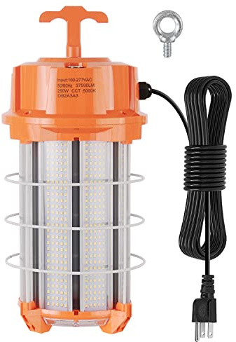 NS 250W Construction Lights Super Bright 37500 Lumens Led Temporary Work Light 5000K Portable Hook Temp Lights,Linkable Durable Job Site Lighting for High Bay Workshop Garage Shop Area Lighting