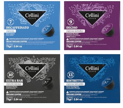 Caffè Cellini Dolce Gusto kompatible Kapseln - Probierset 120 Stück | Dolce Gusto kompatible Kapseln