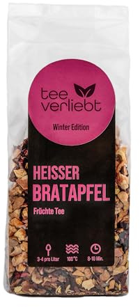 teeverliebt - Heißer Bratapfel Winter Edition Früchtetee 100 g | loser Früchtetee | leckere Winter Tee-Mischung ideal als Geschenk