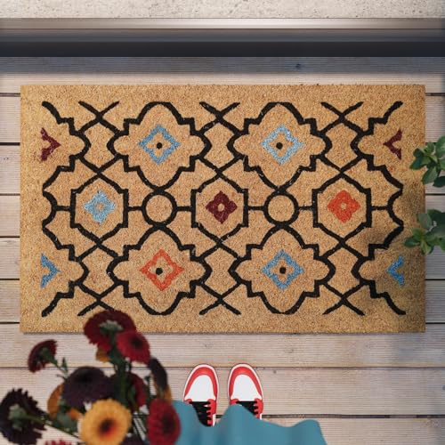 Posh Palace – snygg kokosdörrmatta från WECONhome för varje ingång (60 x 90 cm, natur)