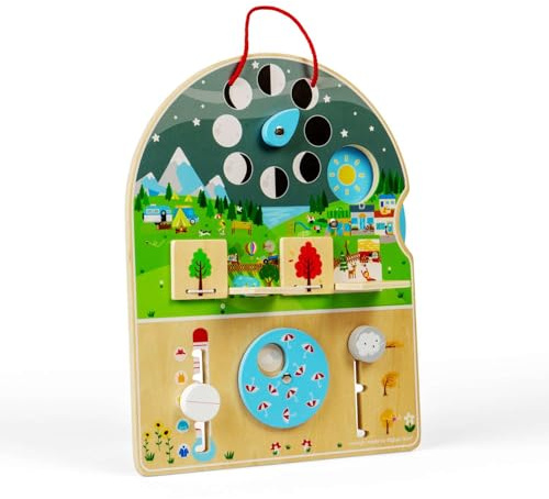 Bigjigs Toys – träväderskiva – visuellt och interaktivt väderdiagram, läro- och inlärningshjälp, tillverkade av hållbart trä, pedagogiska leksaker för 2 år gamla +