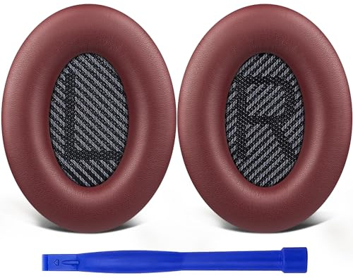 SoloWIT Professionelle Ersatz Ohrpolster für Bose QuietComfort 35 (QC35) und Quiet Comfort 35 II (QC35 II) Over-Ear-Kopfhörer, weicheres Leder, Geräuschisolierungsschaum