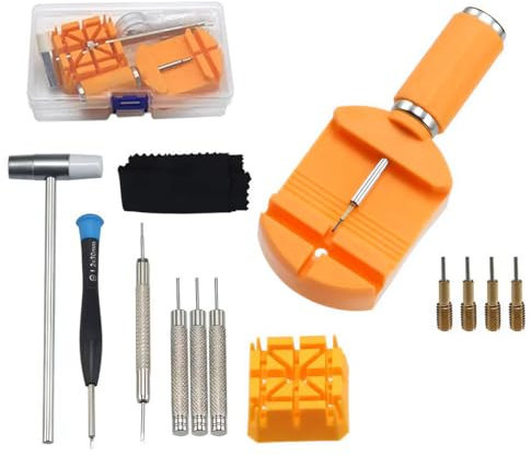 Uhrenarmband Reparatur Werkzeug Set, Uhrenwerkzeug Stiftausdrücker für Uhrenarmbänder Kürzen, Uhrenarmband-Verbindungsstift-Entferner, Reparatur-Werkzeug-Set für Uhrmacher mit Stiften, Federschieber