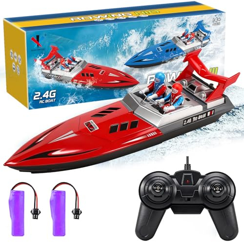 OBEST Bateau télécommandé Haute Vitesse, Bateau électrique radiocommandé, 2,4 G, modèle de Yacht Anti-interférence, Chargement USB, Convient aux Enfants et aux Adultes