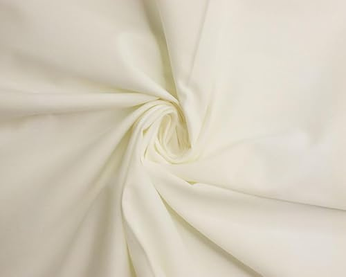 Polycotton -112cm, Durable for Sewing & Dressmaking (Cream, 1 Meter)