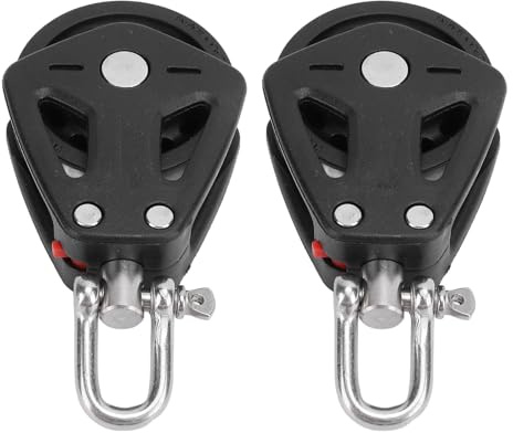 Aramox 2st Marin Remskiva Block Rostfritt Stål Nylon Enkelhuvud Remskiva Lagerblock för Kajaker, Segelbåtar och Kanoter (Låsning)