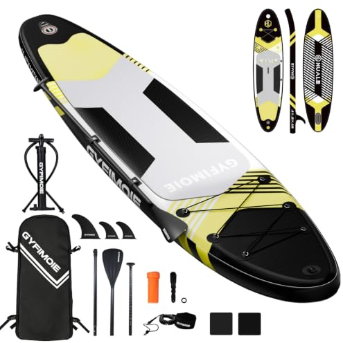 Planche de Stand up Paddle avec Les Accessoires, Planche de de 325 cm pour 2 + 1 Personnes/familles, kit de réparation avec Sac de Transport, pagaie, Palmes, Pompe à air, Laisse