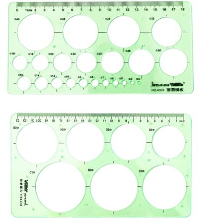 CATZUM Set di 2 Sagome Circolari, Righello per Quilling e Disegno per Scuola, Ufficio e Fai da Te (Grande e Piccolo)