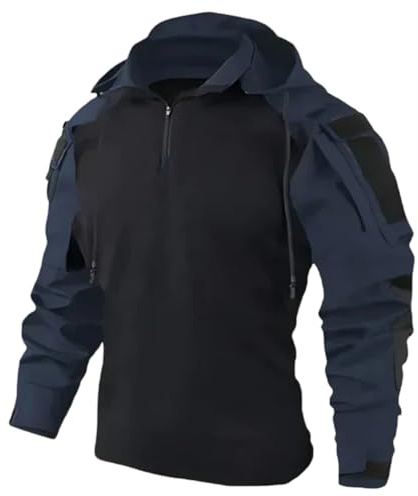 Onsoyours Uomo Tattico Softshell Giacca Multifunzionale Outdoor Militare Antivento Giubbotto Calda Cappotto A Marina XXL