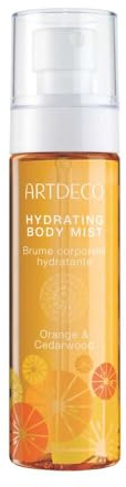 ARTDECO Hydrating Body Mist Orange & Cedarwood - Spray per il corpo tonificante con arancio e legno di cedro, rinfrescante e nutriente, 1 x 100 ml
