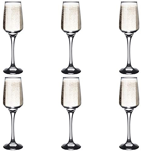 Argon Tableware 'Tallo' Contemporary Champagne Flutes - Gift Box Of 6 Glasses - 230ml (8oz)