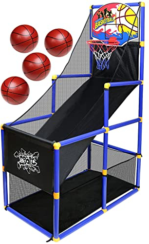 King Sport Basketballkorb Arcade Hoop Rack Spielzeug Basketballkorb Arcade Spiel Indoor Sports Spielzeug für Kinder Indoor/Outdoor Basketballständer für Jungen und Mädchen | Stabiler Standfuß