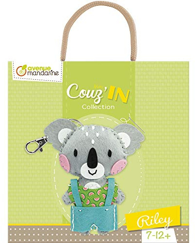 Avenue Mandarine KC090C Set Mini Couz'in, med hål, försedda ullfiltelement, självhäftande ullfiltelement, fyllnadsvadd, nålav plast, sytråd, 1 set, Riley