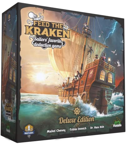Funtails B0957Y1BK5 Feed The Kraken (Deluxe Edition Deutsch/Englisch) - Das ultimativ witzige Party Piraten Deduktion Brettspiel für 5-11 Spieler ab 12 Jahren