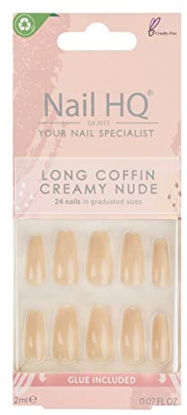 Nail HQ Lång kista krämiga nakna naglar