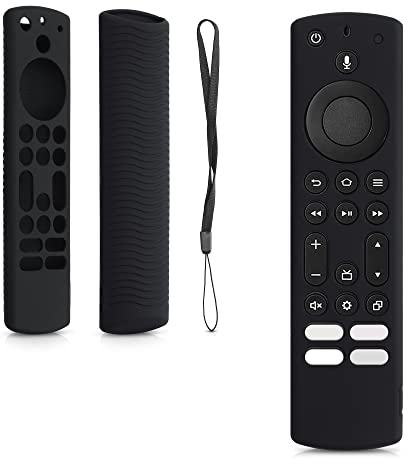 kwmobile Hülle Fernbedienung kompatibel mit Toshiba and Insignia NS-RCFNA-21, CT-RC1US-21, CT95018 / Fire TV Hülle - Silikon Case für TV Zubehör in Schwarz