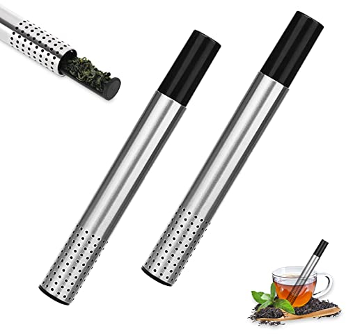 Teezerstäuber aus Edelstahl 2 Stücks Teesieb für Losen Tee Tea Leaf Infuser Teefilter für Tasse Teestab für Kaffee Gewürze Rose Detox Tea
