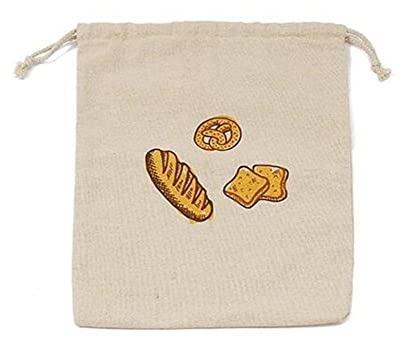 LQQDREX 1 grand sac à pain réutilisable en lin avec cordon de serrage lavable pour ranger les aliments non blanchis accessoires, Taille unique