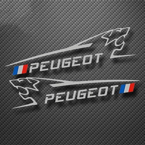 VOLBOZ 2 Stück Auto Emblem Aufkleber für Peugeot 208 308S 408 508 2008 3008, Buchstaben Emblem Aufkleber, Auto Body Abzeichen Sticker, Logo Abzeichen Styling Dekorationsaufkleber,A