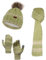 NATUST Mütze Schal Handschuhe Set Damen Winter Dickes Strickset Weiche Warme Gestrickt Langer Schal Touchscreen Handschuhe Grün