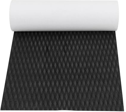 Esyogen Eva Boot Anti Rutsch Matte,Boot Anti-Rutsch-Teppich,Boot Decking Selbstklebende Matte für Bootsbeläge/Fischboote/Kajakbeläge, Schwarz,230 * 55cm
