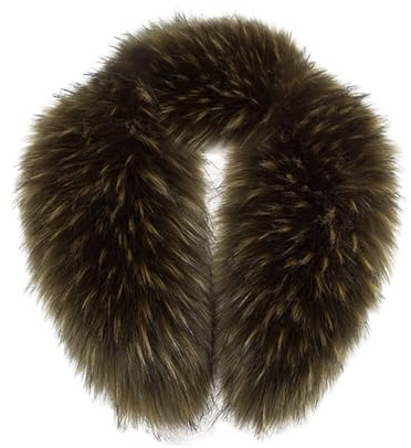 JAWSEU Bufanda de piel sintética con cuello de piel sintética para mujer, chal cálido de invierno, bufanda de cuello desmontable, chal cálido de invierno, estola de piel artificial, regalo para mujer