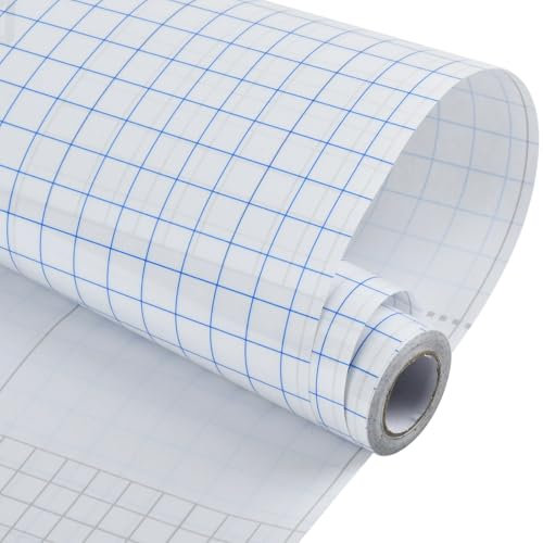 TMBMLPP Transferfolie Plotter für Vinyl,30,5 cm x 500 cm Übertragungsfolie Plotter,Übertragungsfolie Rolle mit Raster,Transferfolie für Plotterfolie Schilder Aufkleber Autoaufkleber