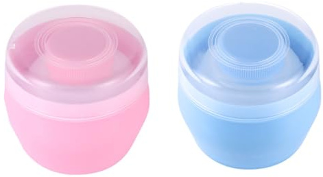 Vaguelly 2set Puff Box Hållbar Talcpuff För Nyfödda Delar Praktisk Förvaring För Babypulver Lätt Att Använda Och Bekväm Applicering