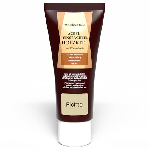 Holzando® Acryl Holzkitt Feinspachtel für Holz, OSB und Wände Fichte 110, 250gr Tube