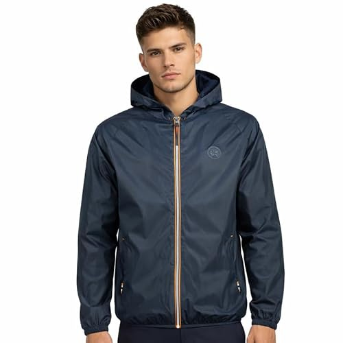 Geographical Norway Boatglobe blouson homme coupe-vent imperméable à capuche fixe – veste légère zippée avec poignets et bas élastiqués, veste mi-saison protection vent et pluie