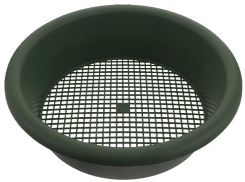 Yardenfun Setaccio per terra - Setaccio rotondo in plastica per terriccio da giardino - Foro da 6 mm di diametro, maglia fine per filtrare sabbia e ghiaia per acquari, colore verde