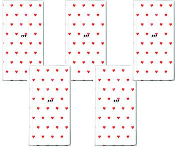 50 Taschentücher Herzen rot Hochzeit Freudentränen 50 Stück(5x10)
