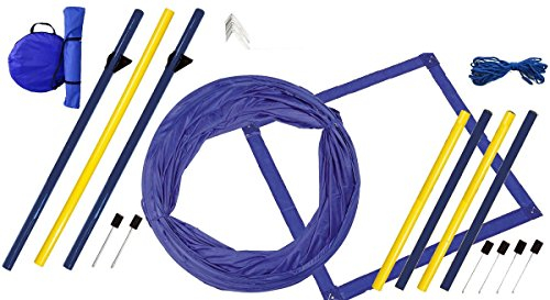 Hundetrainings-Set, Agility, Starter-Set, Stangen + Tunnel, Agilityset, Training für Hunde