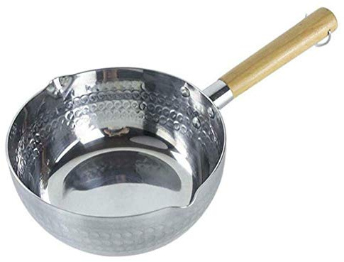 Venus valink Acero Inoxidable Cazo Instantáneo Fideos Olla Leche Maceta con Mango Madera Antiadherente Sopa Pan, Resistente Al Calor de Cocina Pan Servir Utensilio Cocina - XX-Large