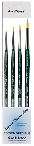 Da Vinci 1570 Serie - Aquarell-Pinsel-4er Set NOVA-Synthetik no. 3/0, 0, 2, 4. Made in German, Espace Beaux Artsy