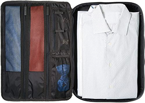 DEGELER® Shirt Bag per camicie senza pieghe - con scomparti per cravatte, papillon | Accessori da viaggio per borsa indumenti, borsa per indumenti e organizer | Ideale per il bagaglio a mano | Grigio