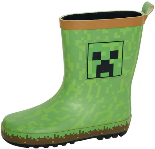 Minecraft Bottes en caoutchouc pour garçons Bottes de pluie gamer pour enfants Noires 33 EU Enfant