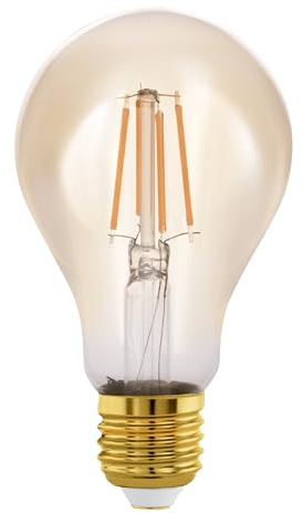EGLO connect.z Smart Home LED lampor E27, A60, ZigBee, app och röststyrning | dimbar, varmvitt, 500 Lumen, 5,5 W, vintage lampor bärnstensfärgad