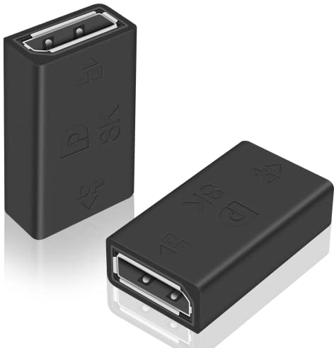 Duttek Accoppiatore Displayport, adattatore Displayport femmina a femmina, 8 K a 60 Hz, supporta DP 1.4 per computer portatili (confezione da 2)