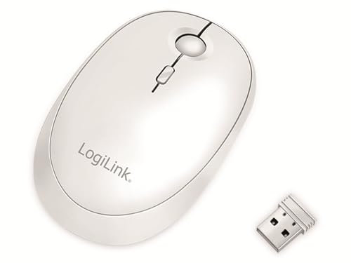 LogiLink ID0205 - Mouse radio e Bluetooth, 2,4 GHz, 800/1200/1600 dpi, colore: Bianco
